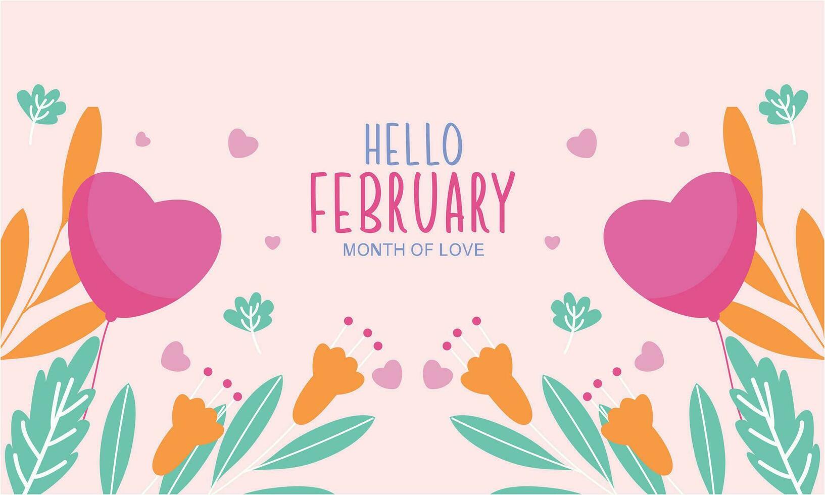 February month of love background vector