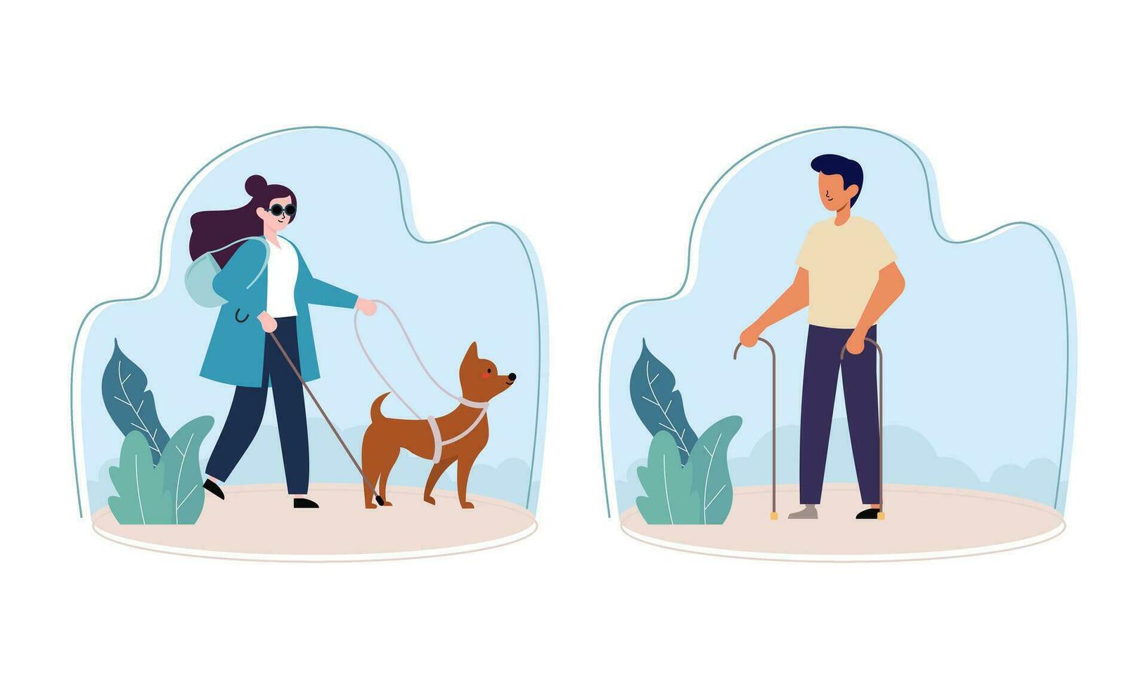 Disability people illustration cartoon vector