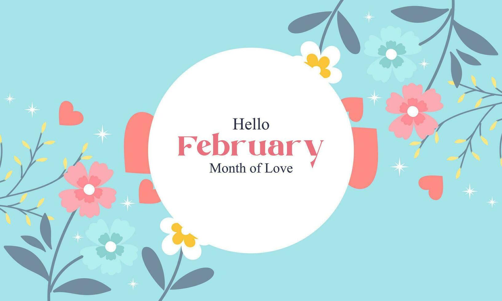 February month of love background vector