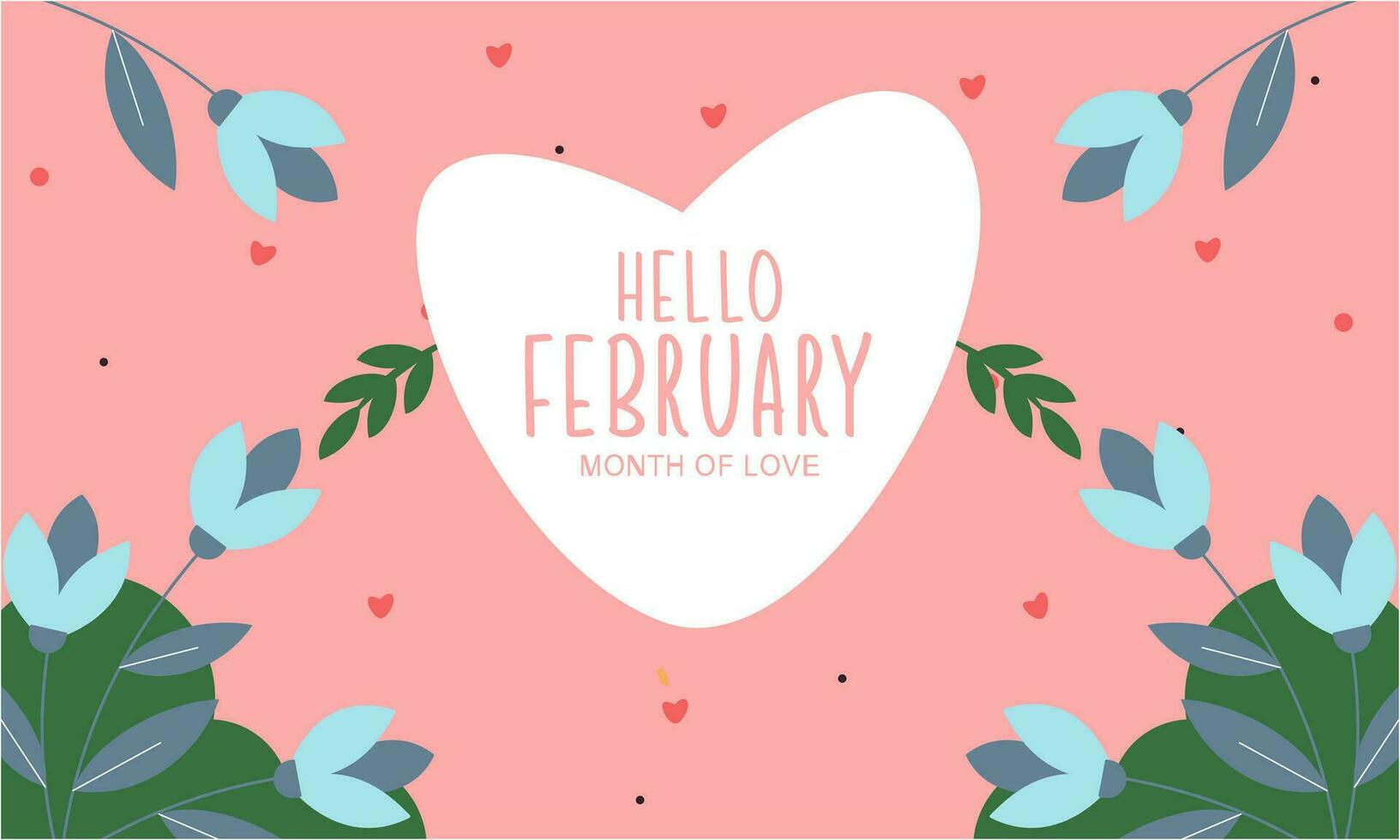 February month of love background vector