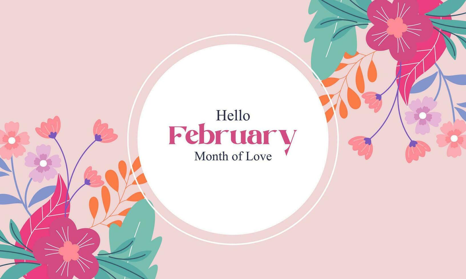 February month of love background vector