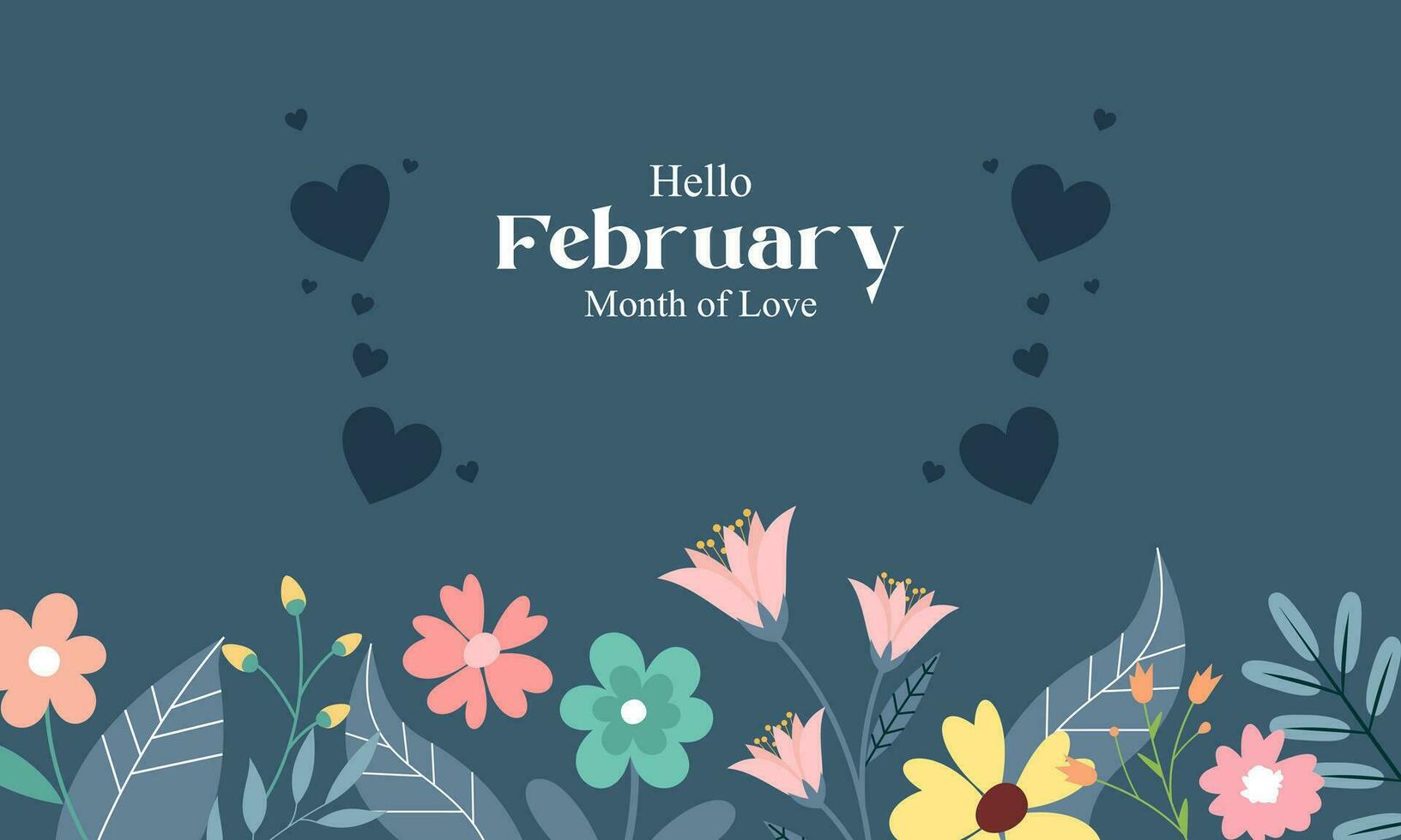 February month of love background vector