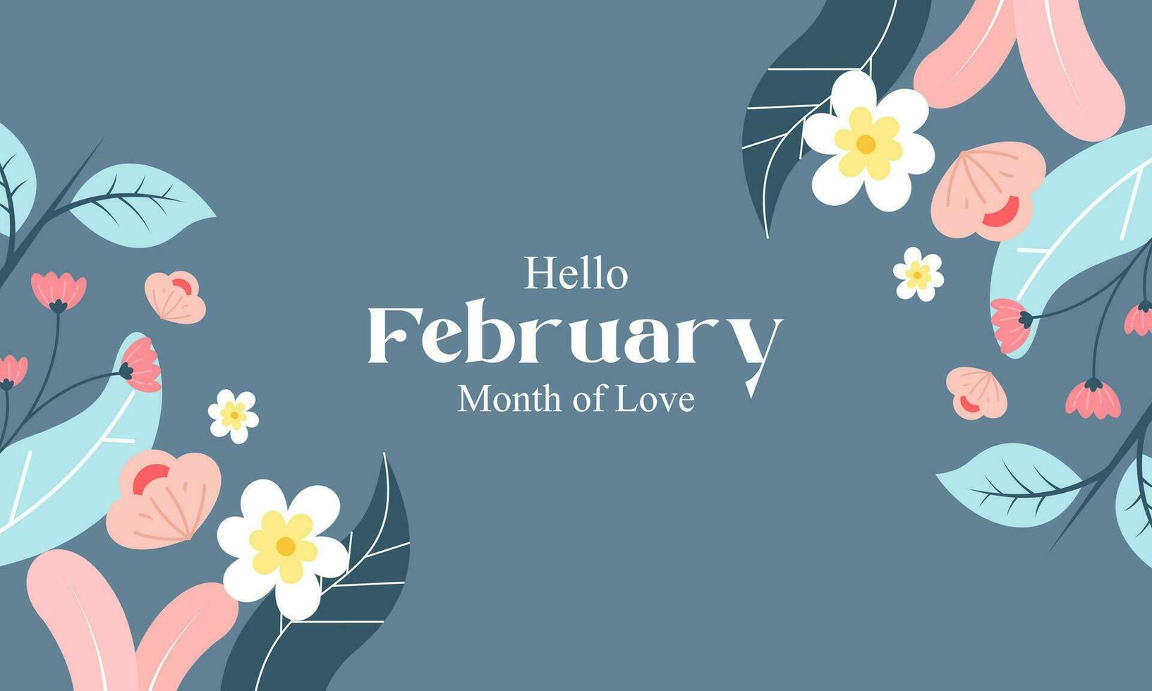 February month of love background vector