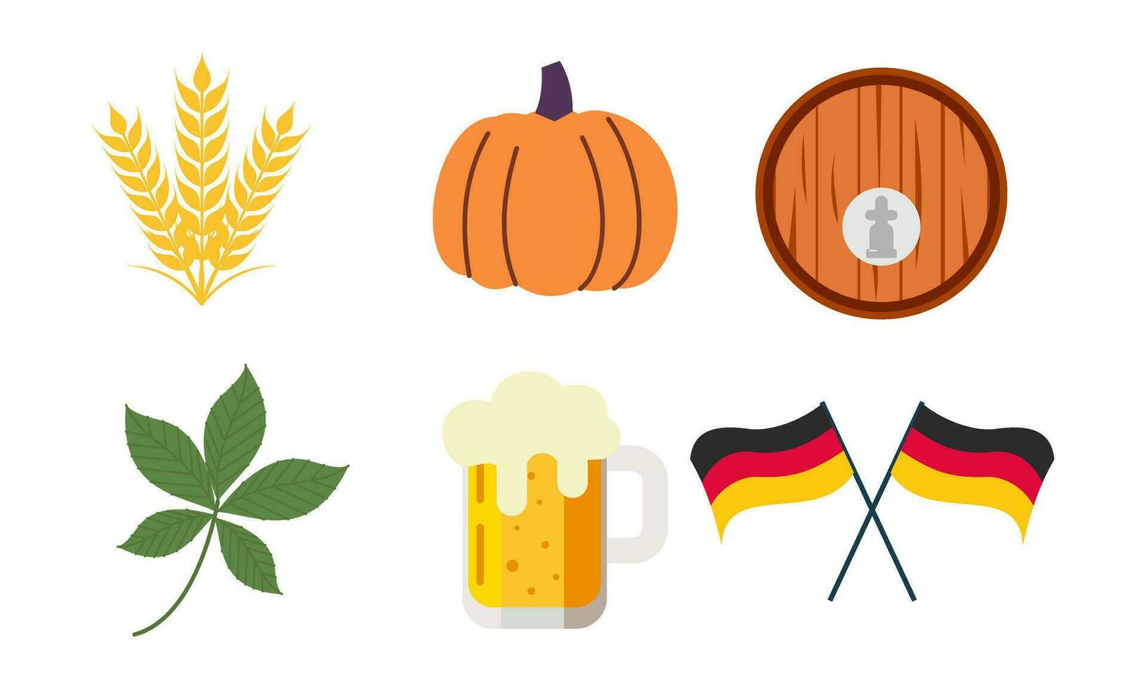 Oktoberfest Beer Festival icons set vector