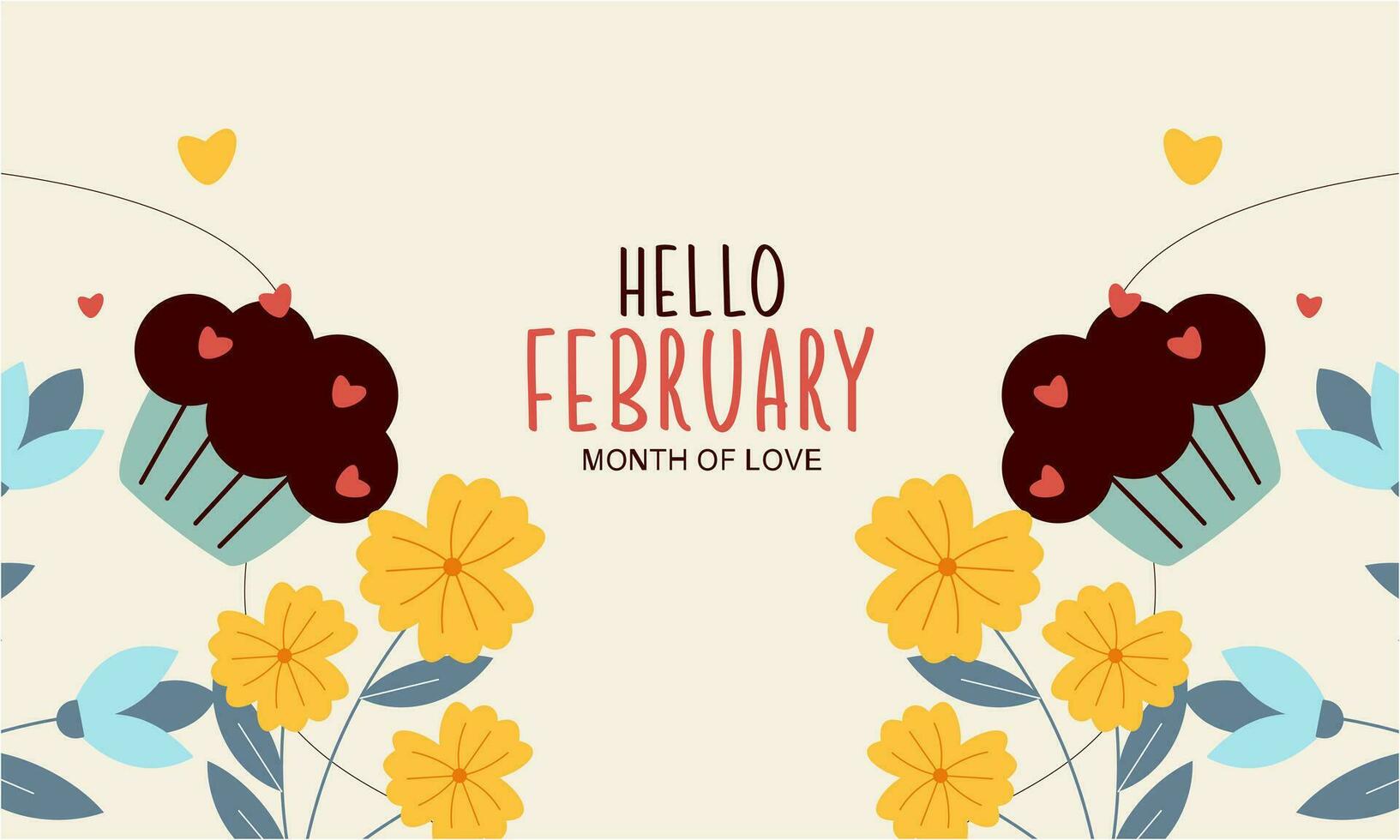 February month of love background vector