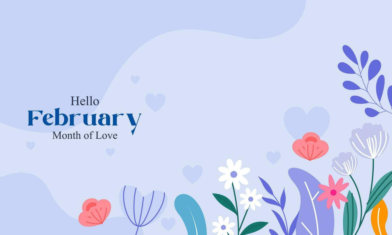 February month of love background vector