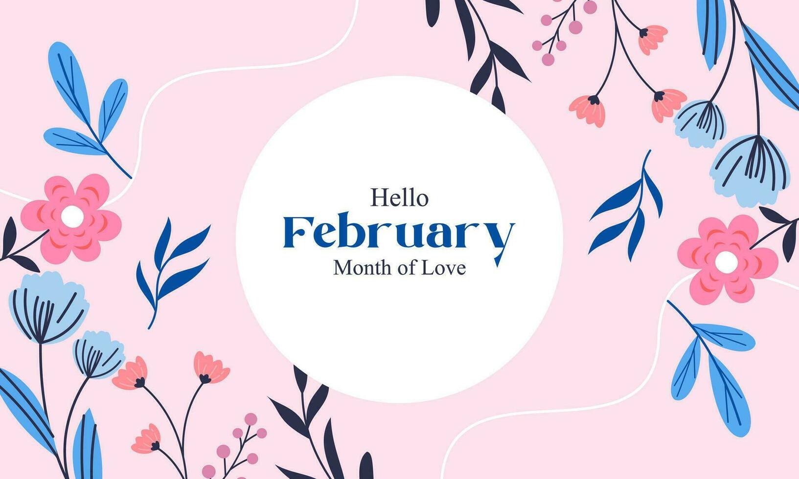 February month of love background vector