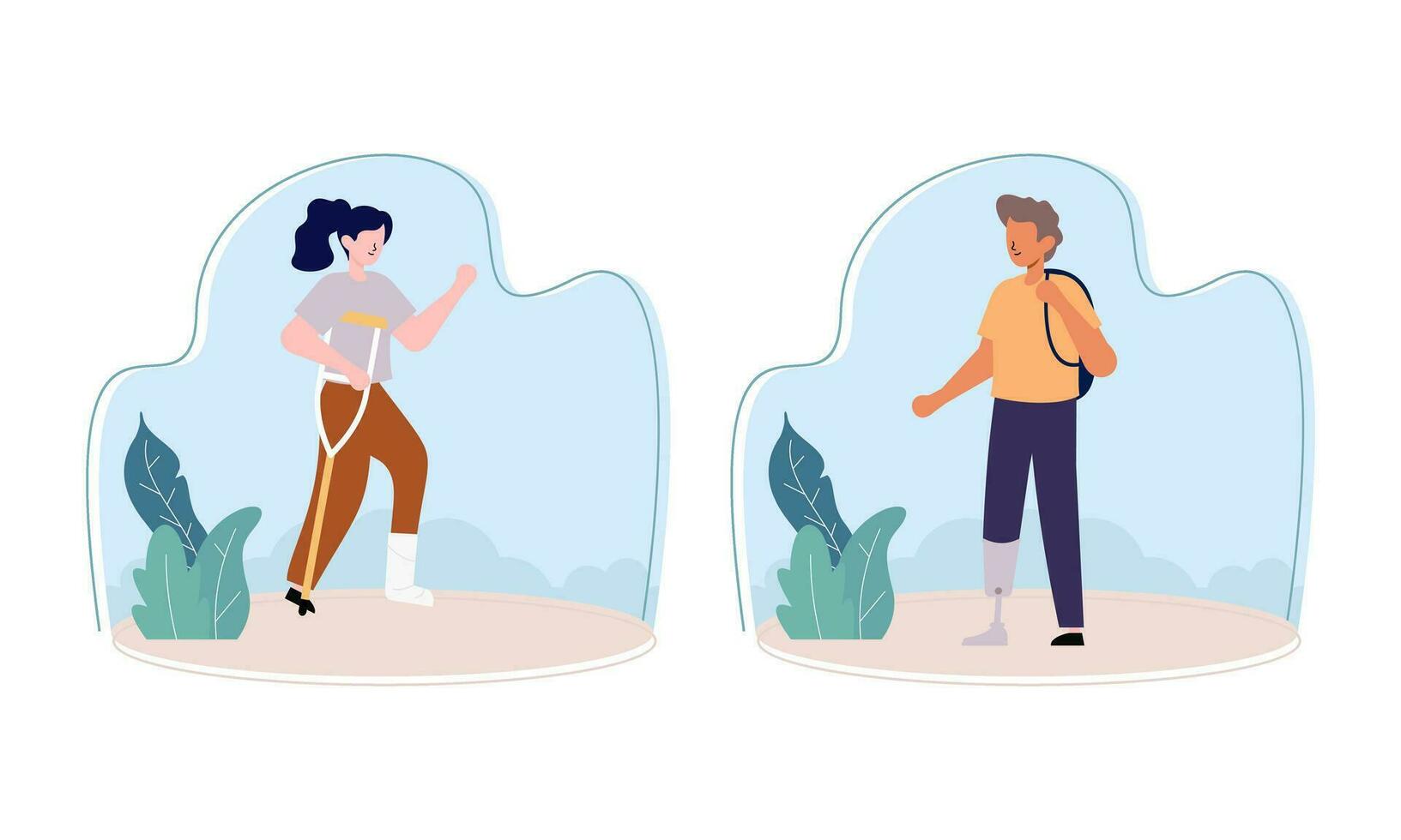Disability people illustration cartoon vector