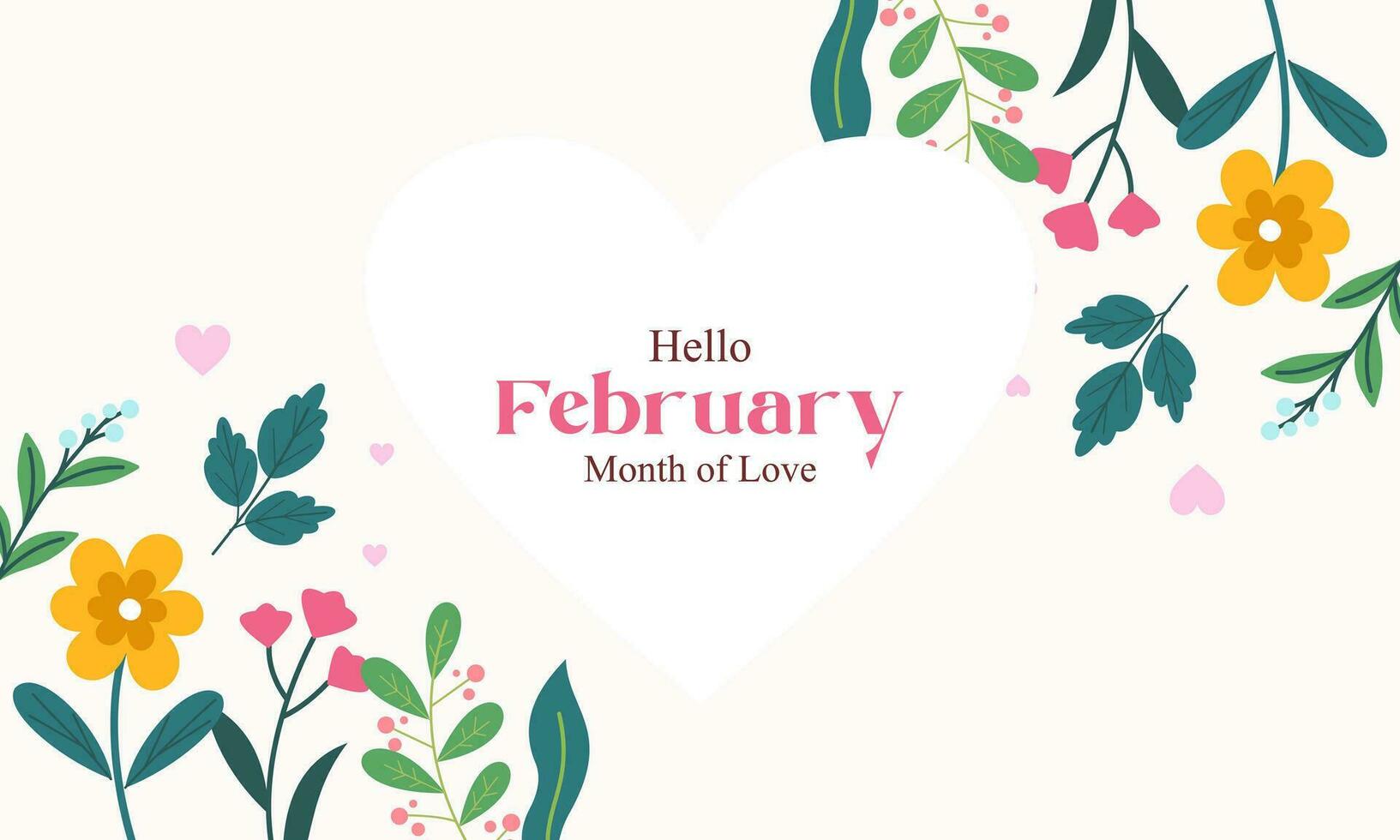 February month of love background vector