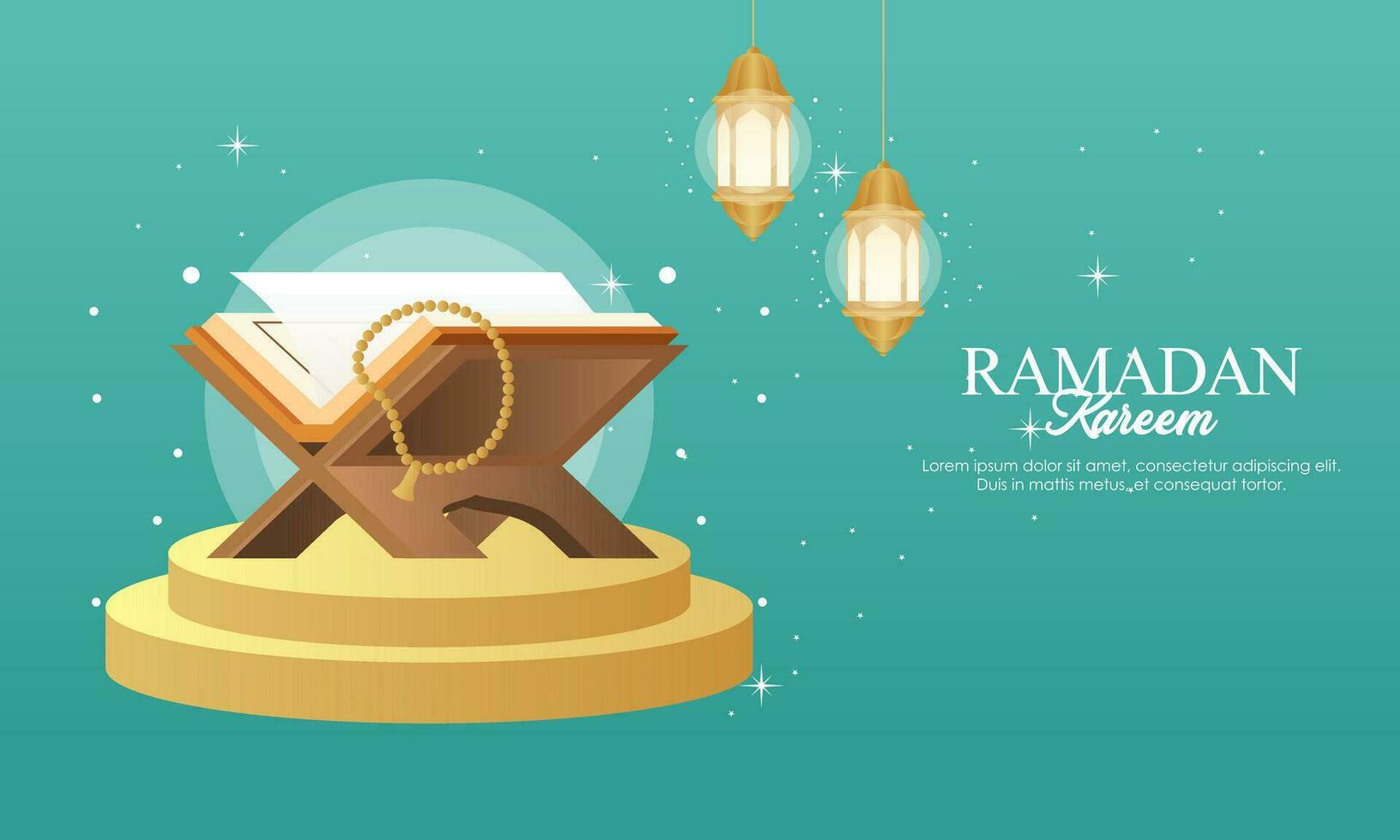 islámico Ramadán kareem celebracion. islámico saludo tarjeta modelo con Ramadán para fondo de pantalla diseño vector