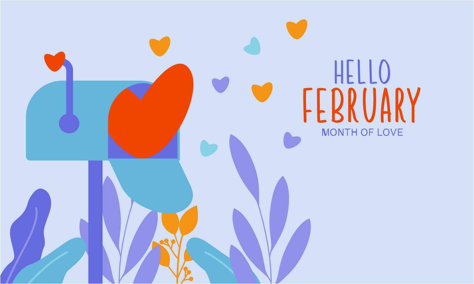 February month of love background vector