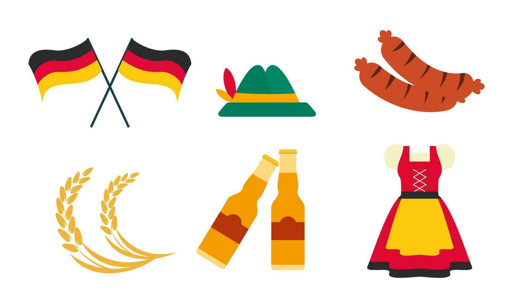 Oktoberfest Beer Festival icons set vector