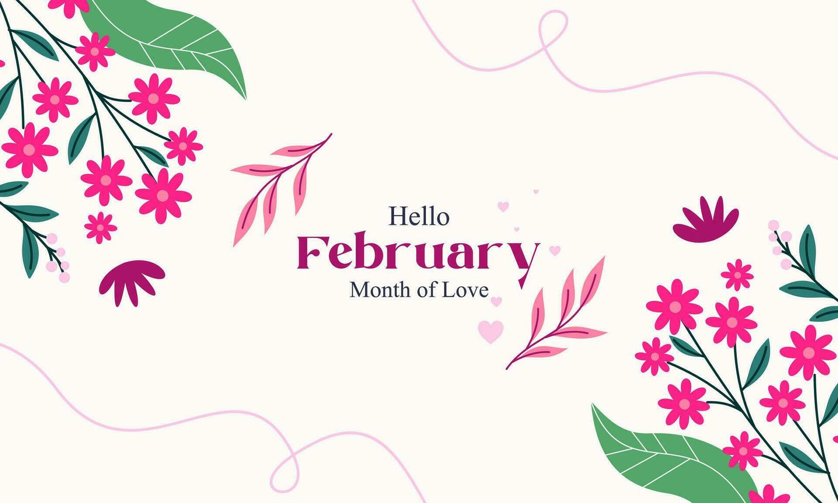 February month of love background vector