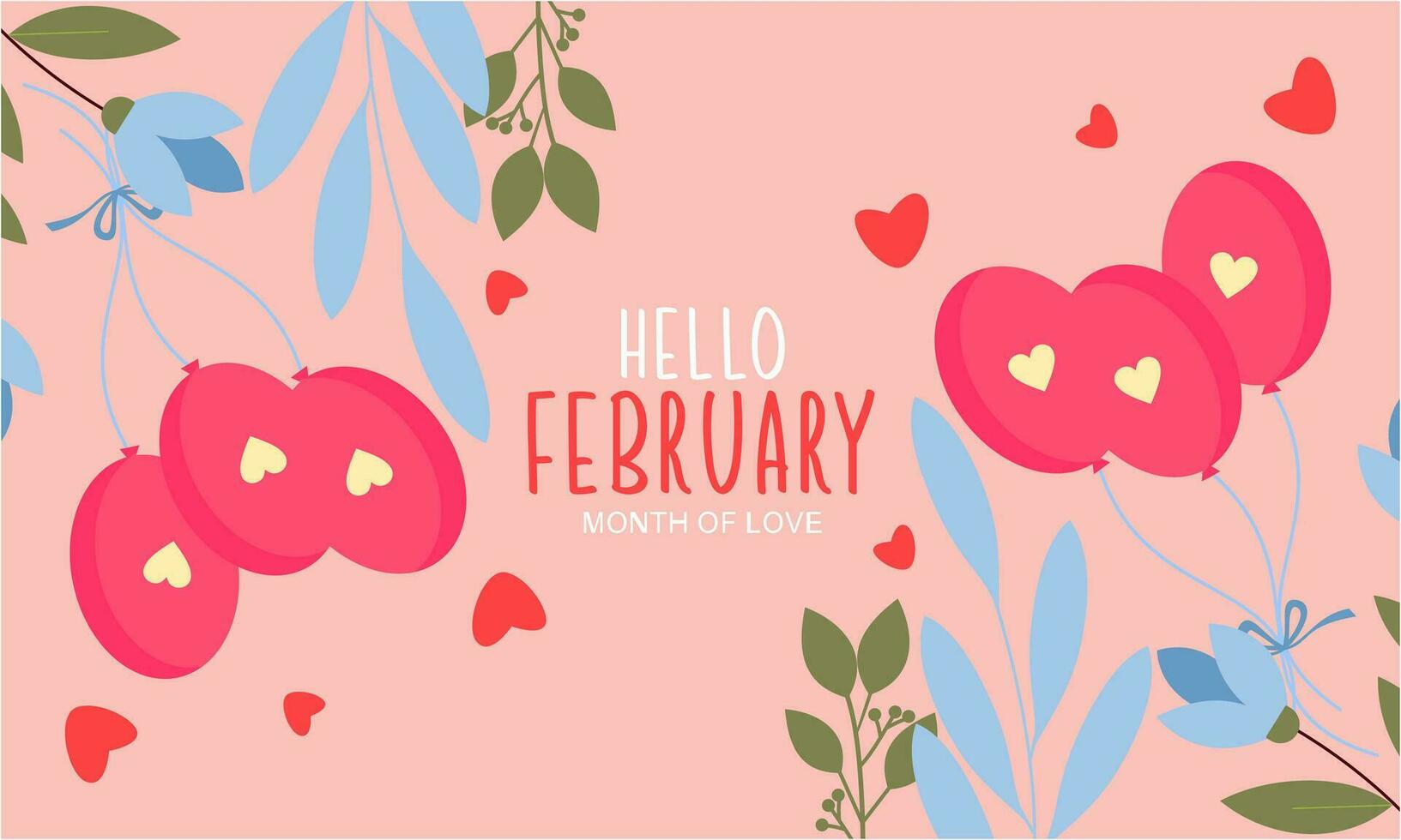 February month of love background vector
