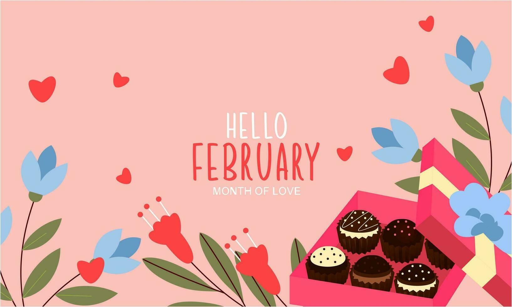 February month of love background vector