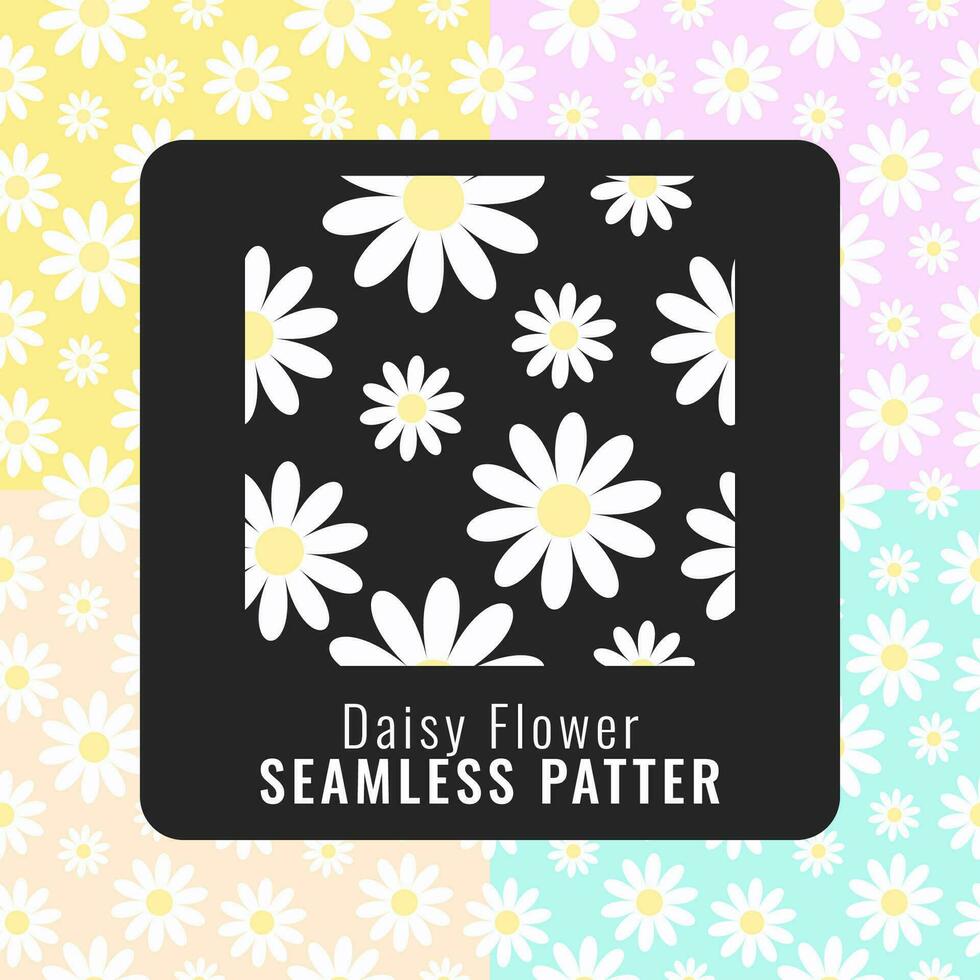 cute daisy flower floral seamless pattern with editable background vector