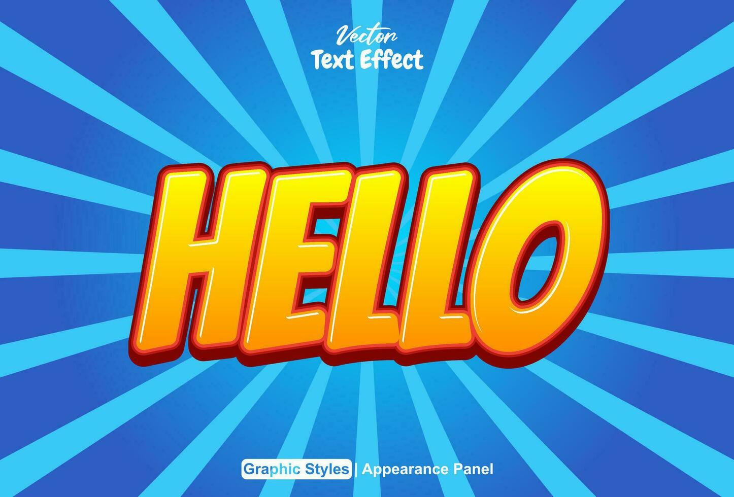 hello text effect with orange graphic style and editable. vector