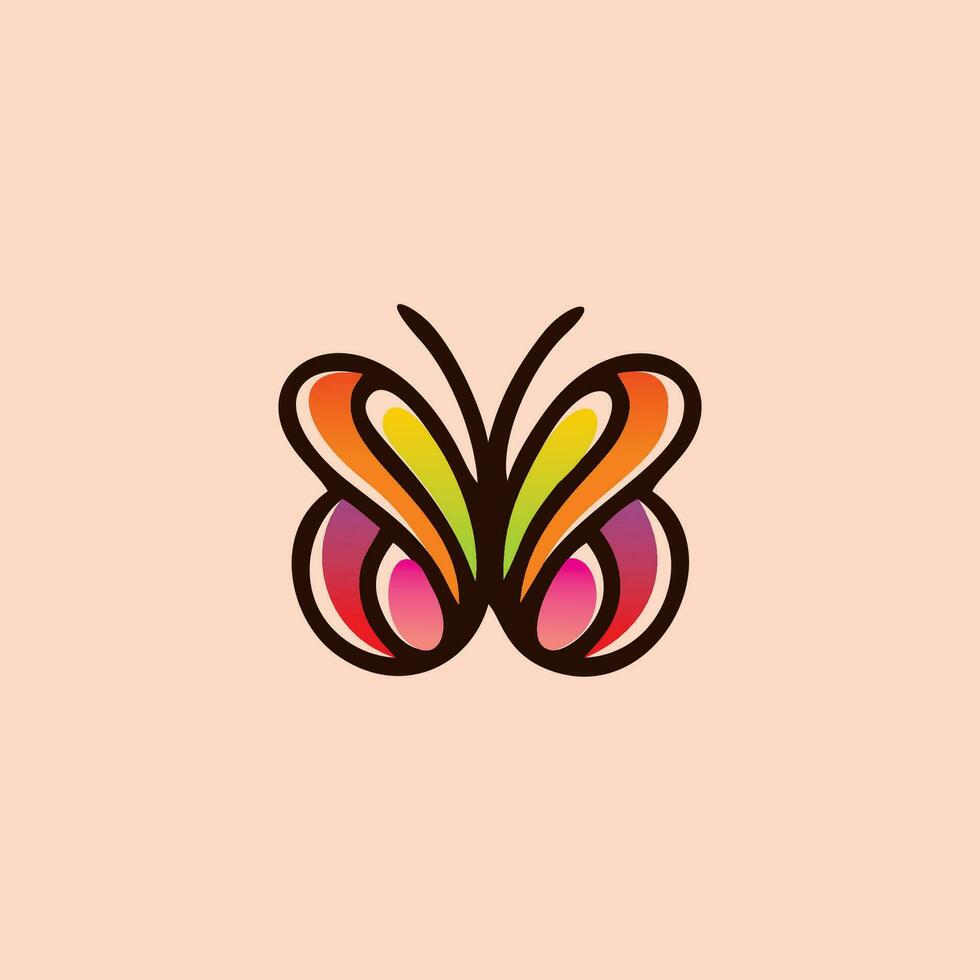 hermosa vistoso mariposa logo diseño vector