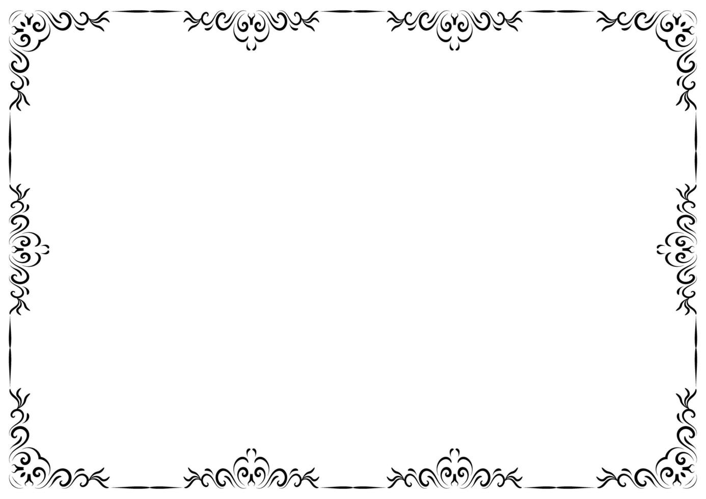 Border and frame element with vintage ornament style. Decorative line for frame, page, template, poster, new year greeting card, invitation, certificate. photo