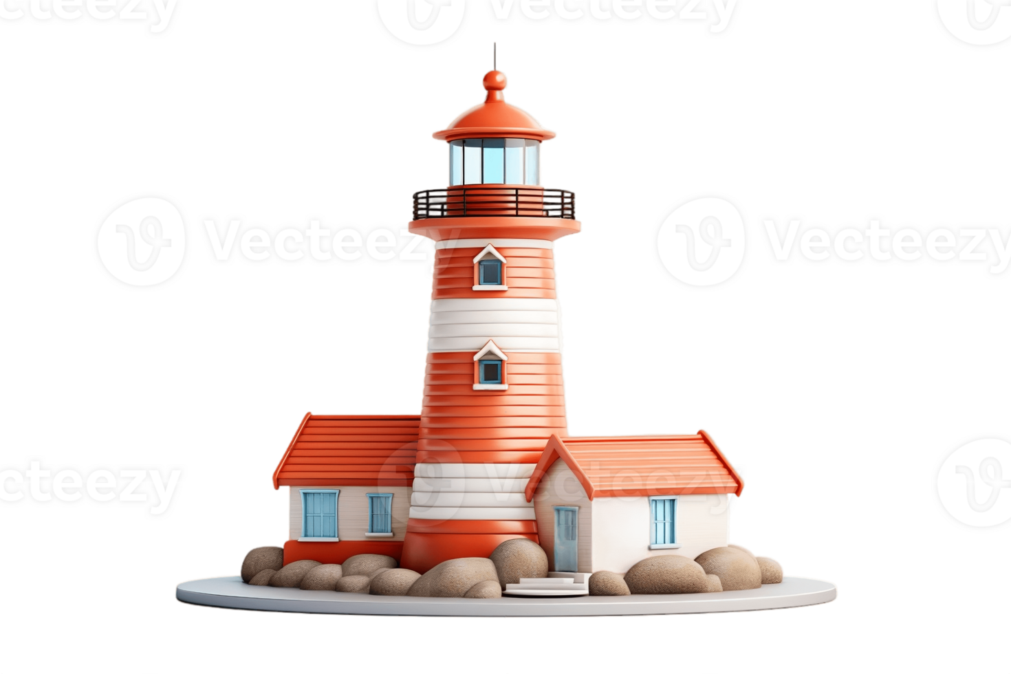 AI generated Lighthouse Isolated on Transparent Background. AI png