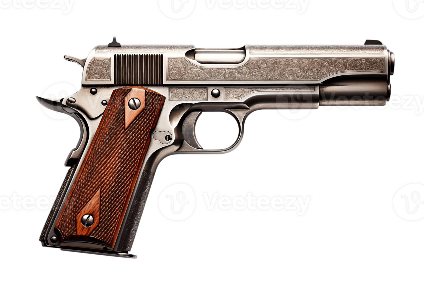 AI generated Pistol Gun Isolated on Transparent Background. AI png