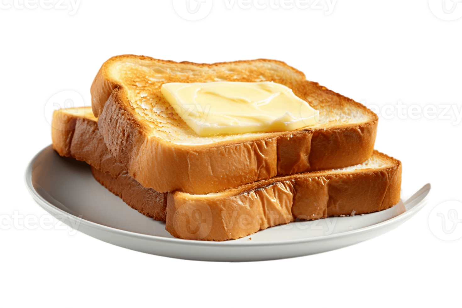 AI generated Buttered Toast Isolated on Transparent Background. AI png