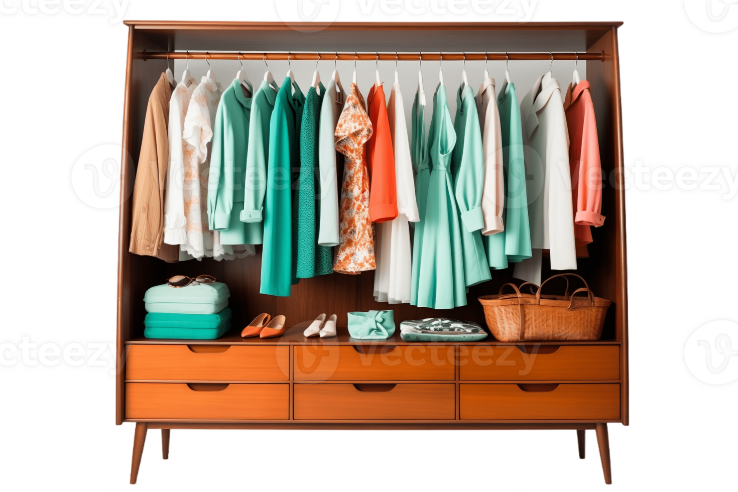 AI generated Wardrobe on Transparent Background. AI png