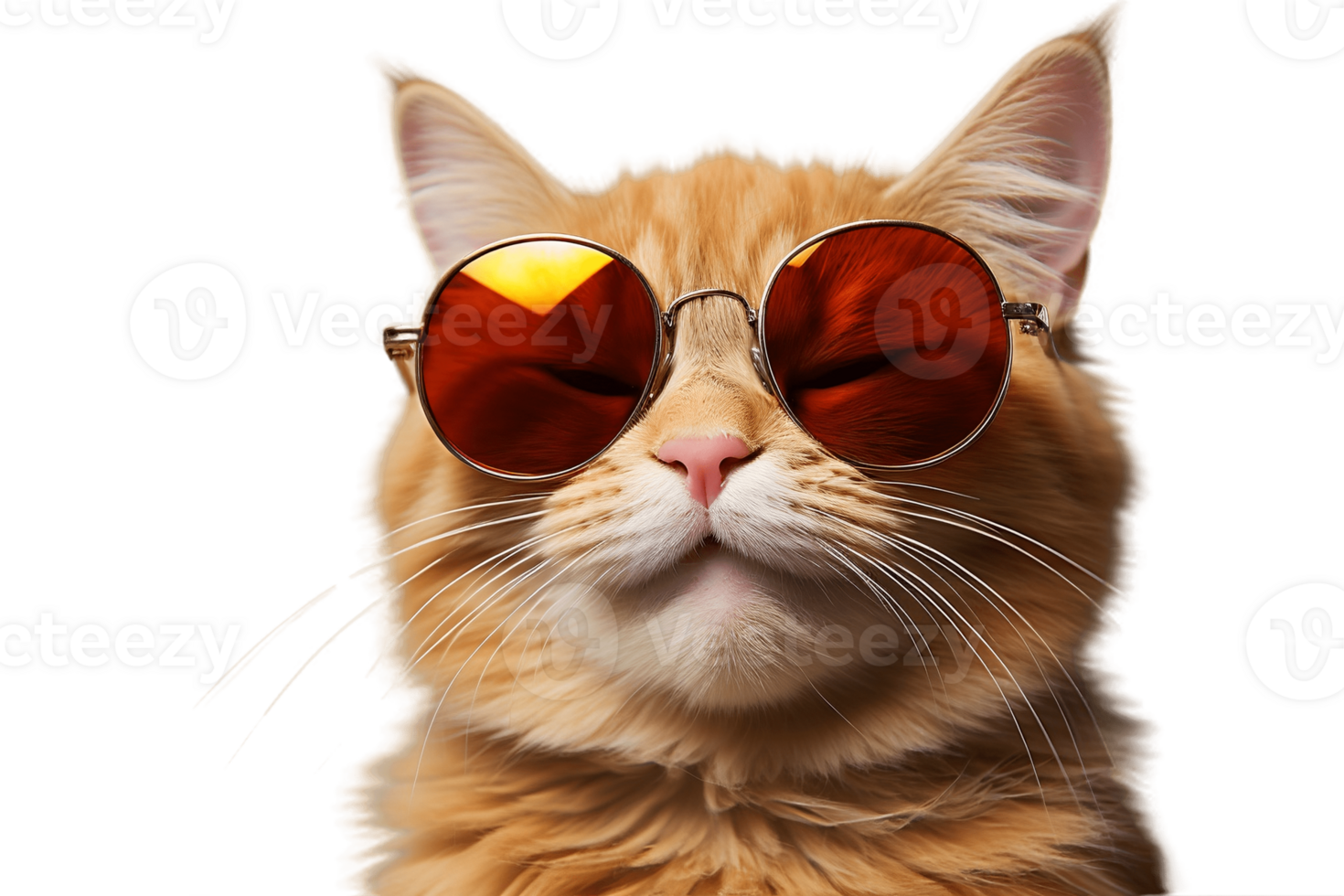 AI generated Smiling Cat Wearing Sunglasses on a Transparent Background. AI png