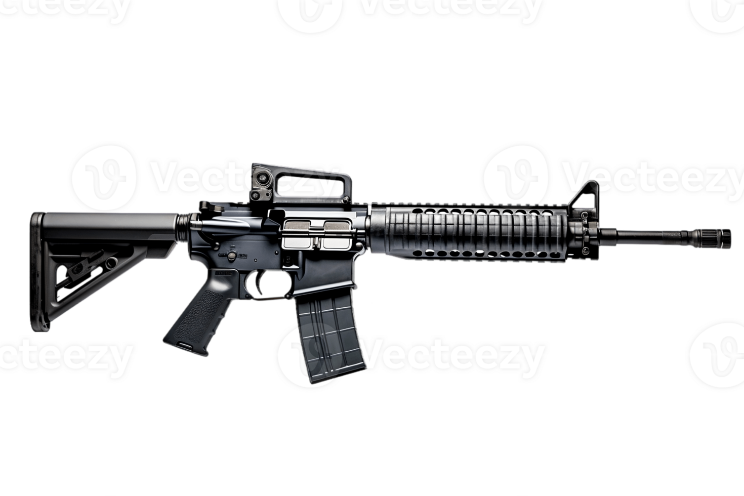 AI generated M16 Rifle on Transparent Background. AI png