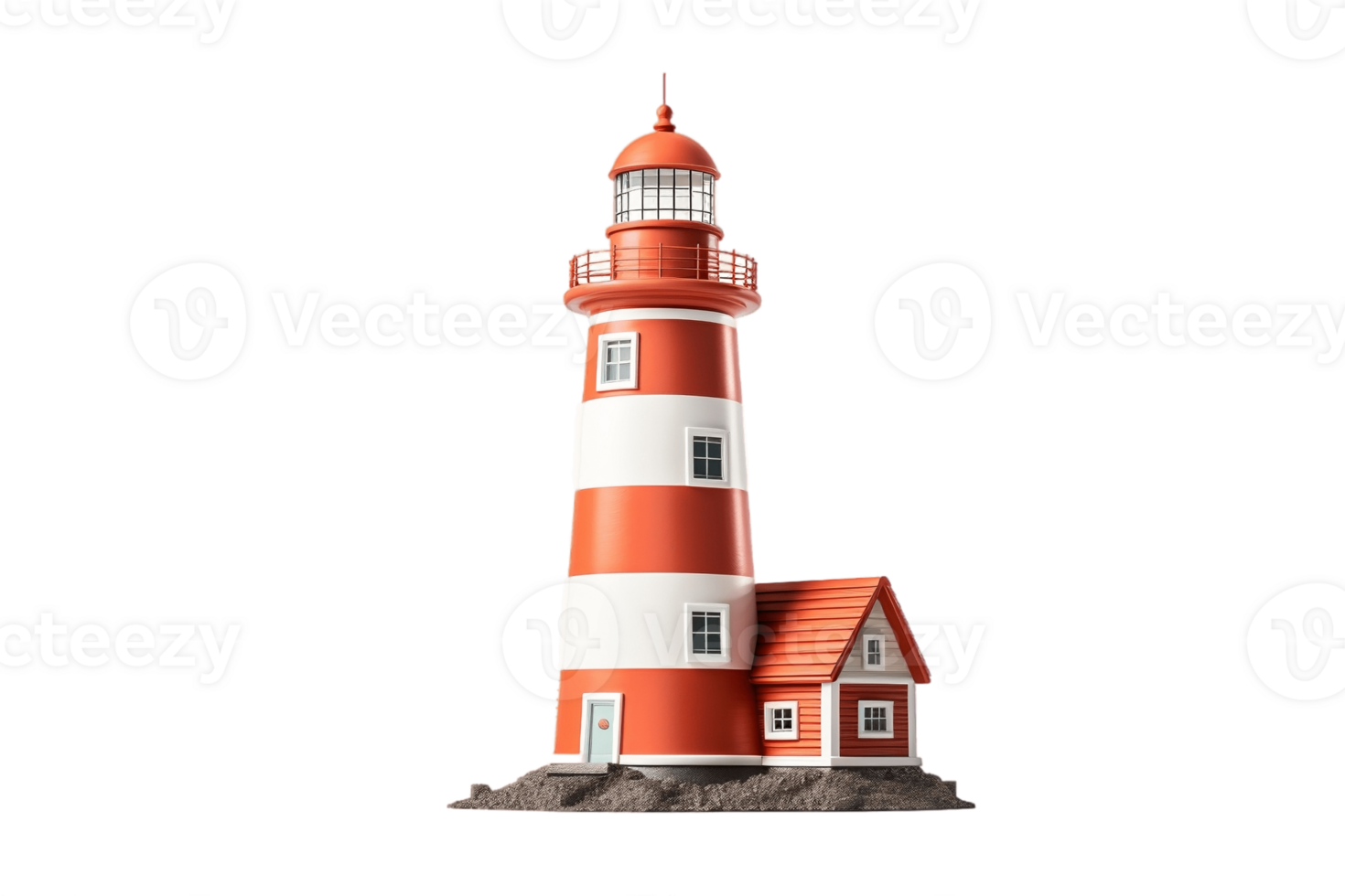 AI generated Lighthouse Isolated on Transparent Background. AI png