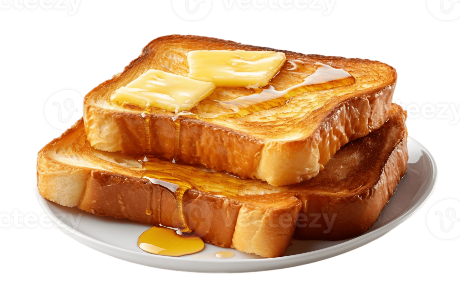 AI generated Buttered Toast Isolated on Transparent Background. AI png