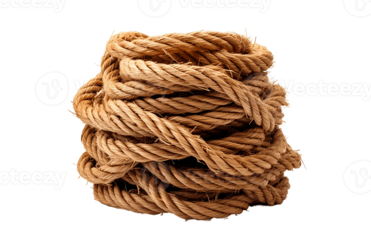 AI generated A Stack of Rope on a Transparent Background. AI png