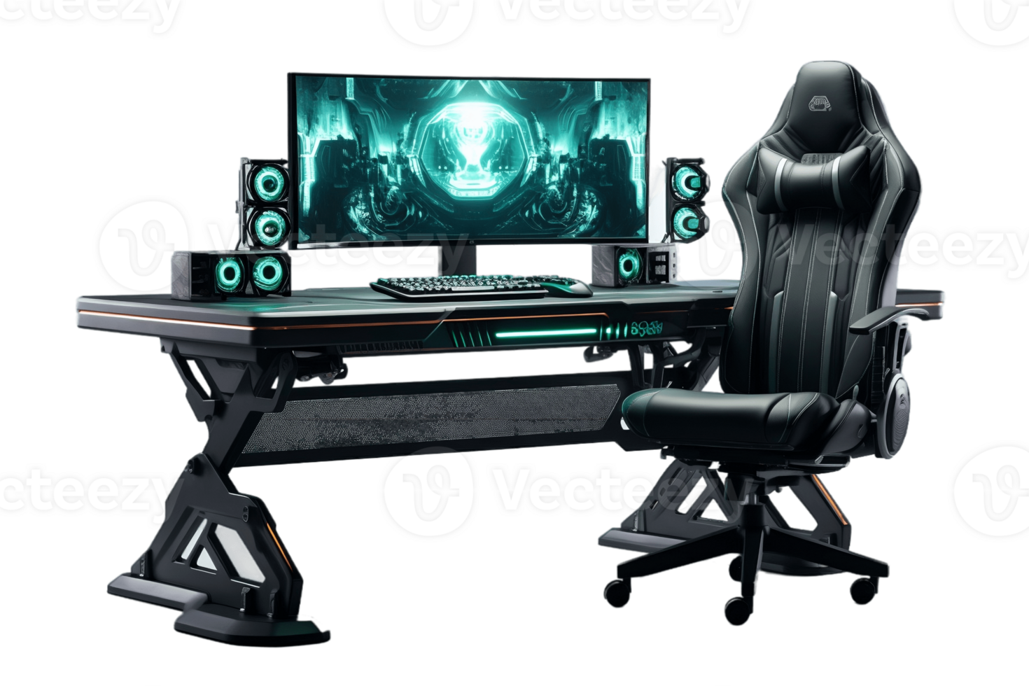 AI generated Gaming Desk Isolated on Transparent Background. AI png