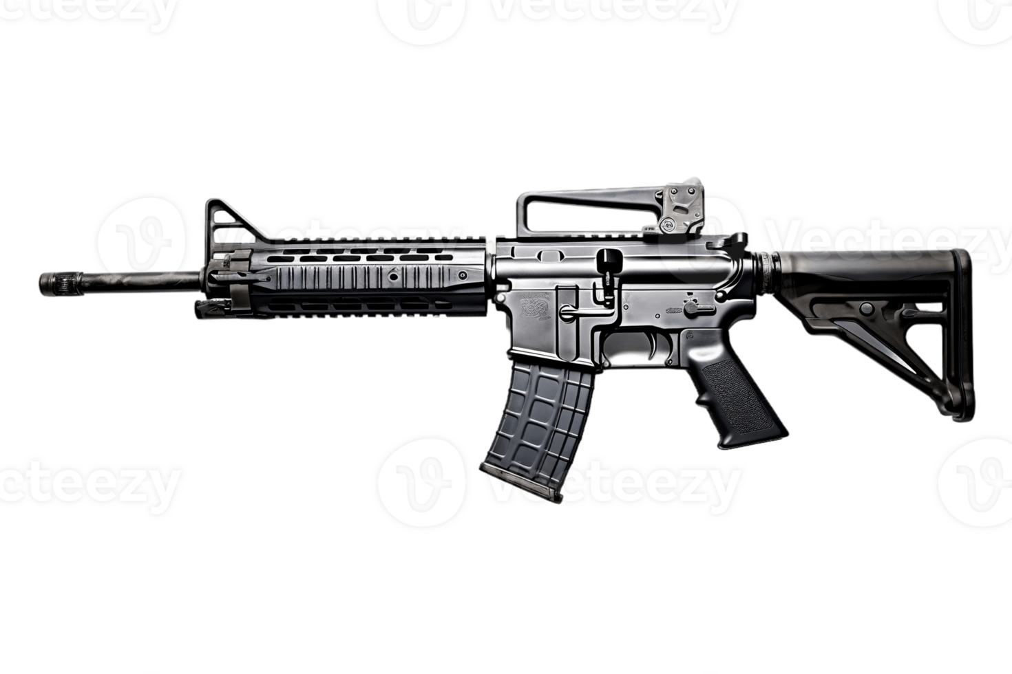 AI generated M16 Rifle on Transparent Background. AI png