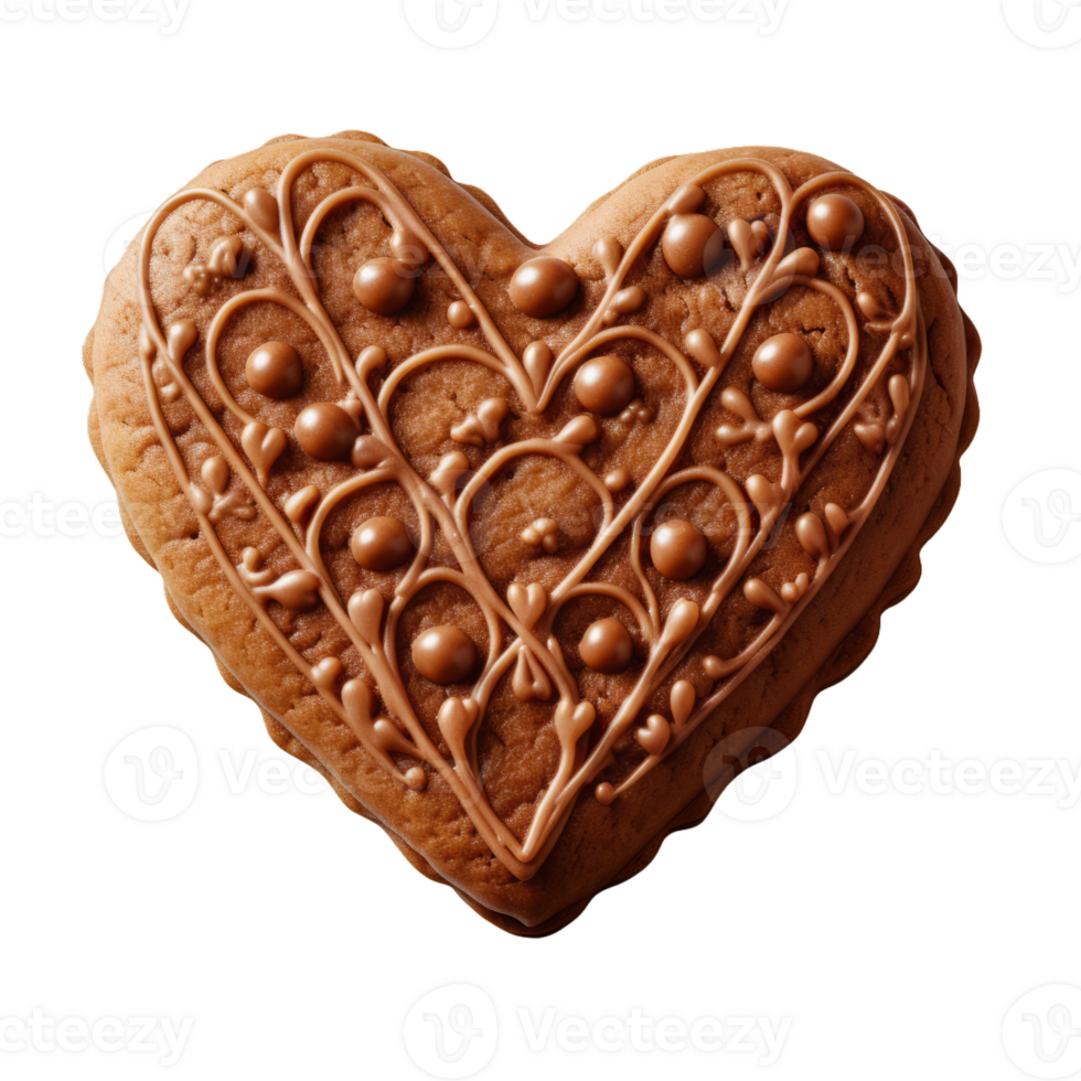 AI generated Delicious Heart Shaped Cookies png