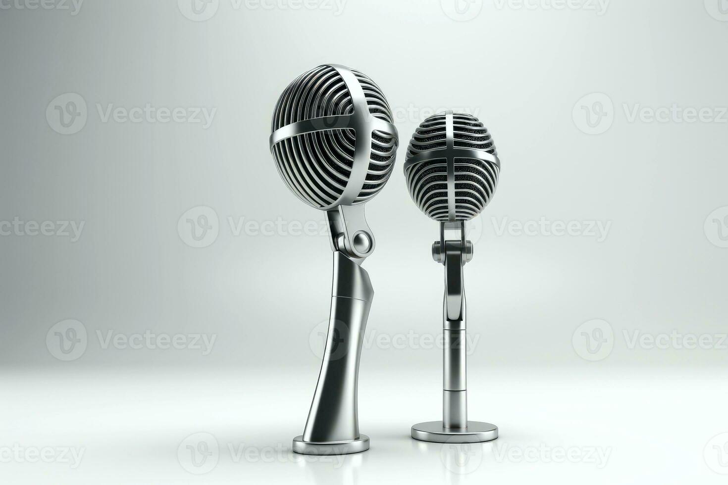 AI generated Abstract 3d minimal microphone, music concept, Generative AI photo