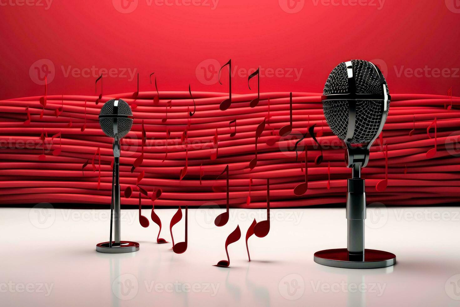 AI generated Abstract 3d minimal microphone, music concept, Generative AI photo