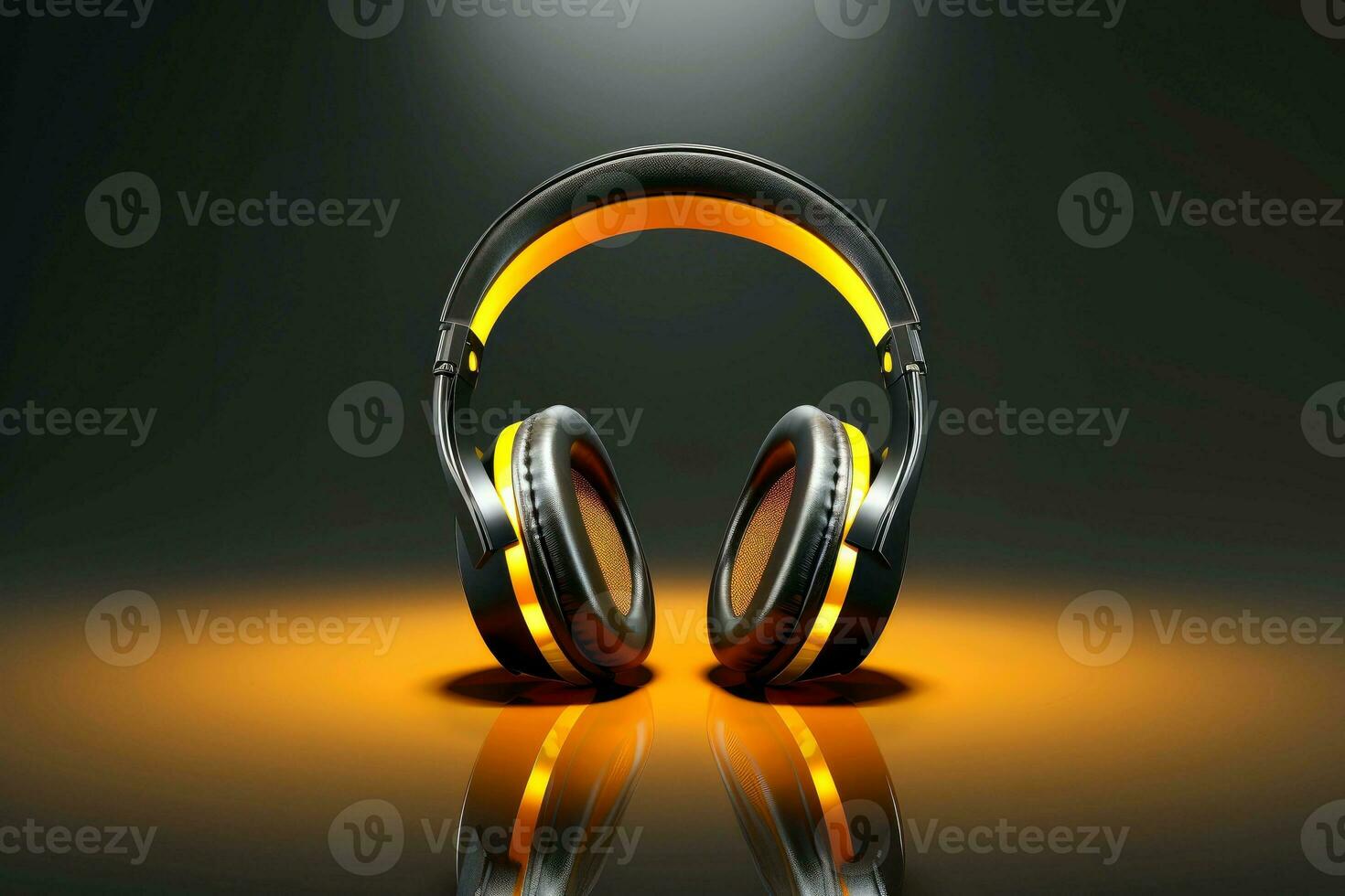 AI generated Abstract 3d minimal headphones, music concept, Generative AI photo