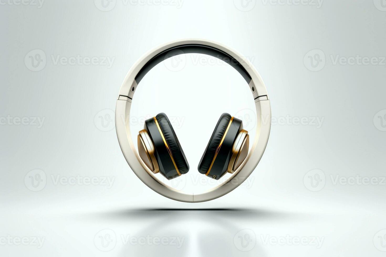 AI generated Abstract 3d minimal headphones, music concept, Generative AI photo