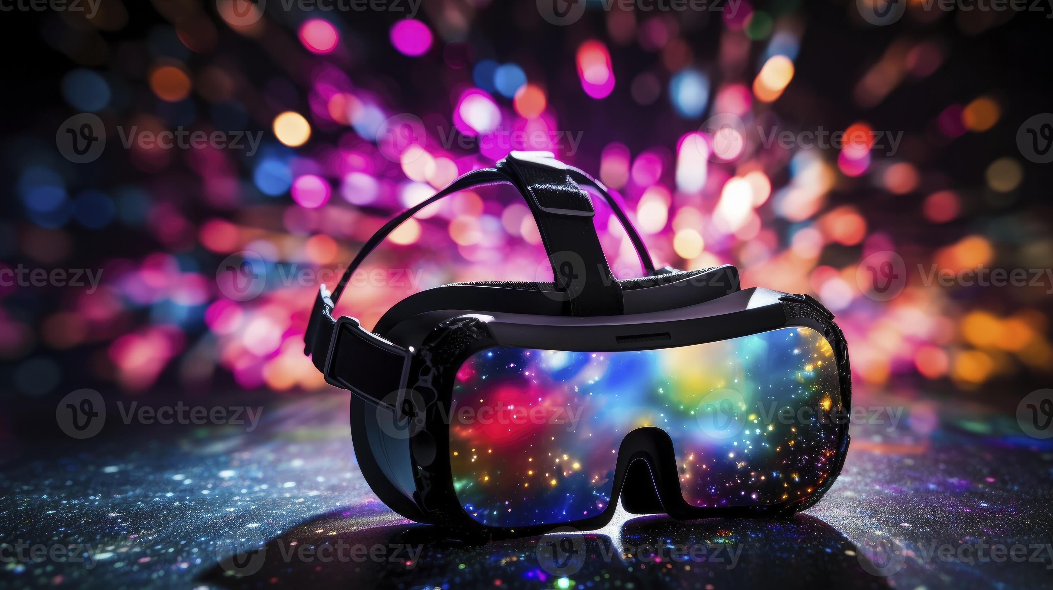 AI generated Realistic virtual reality headset with bokeh effect 35930324 Stock Photo at Vecteezy