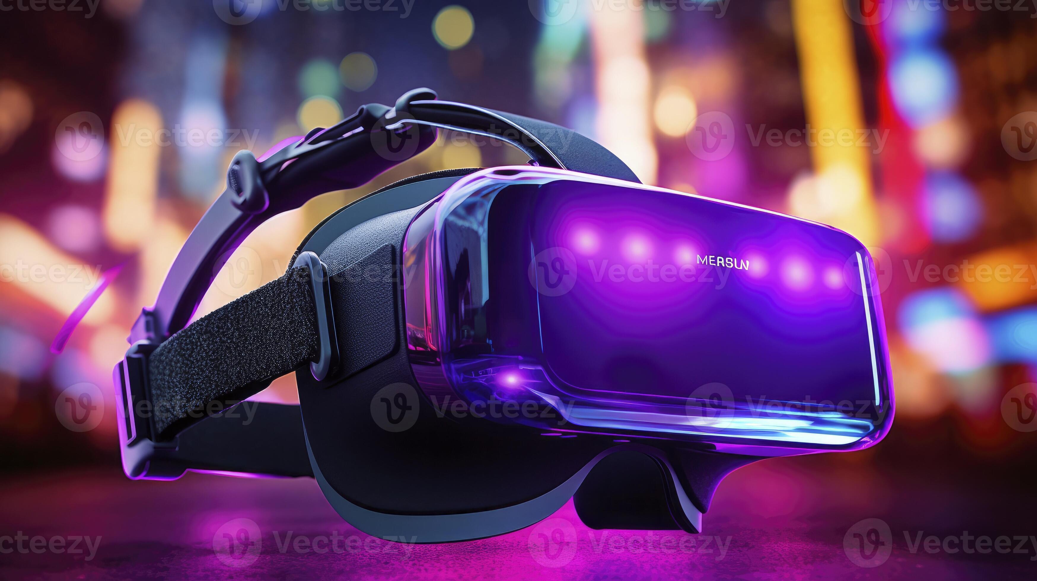 AI generated Realistic virtual reality headset with bokeh effect 35930383 Stock Photo at Vecteezy