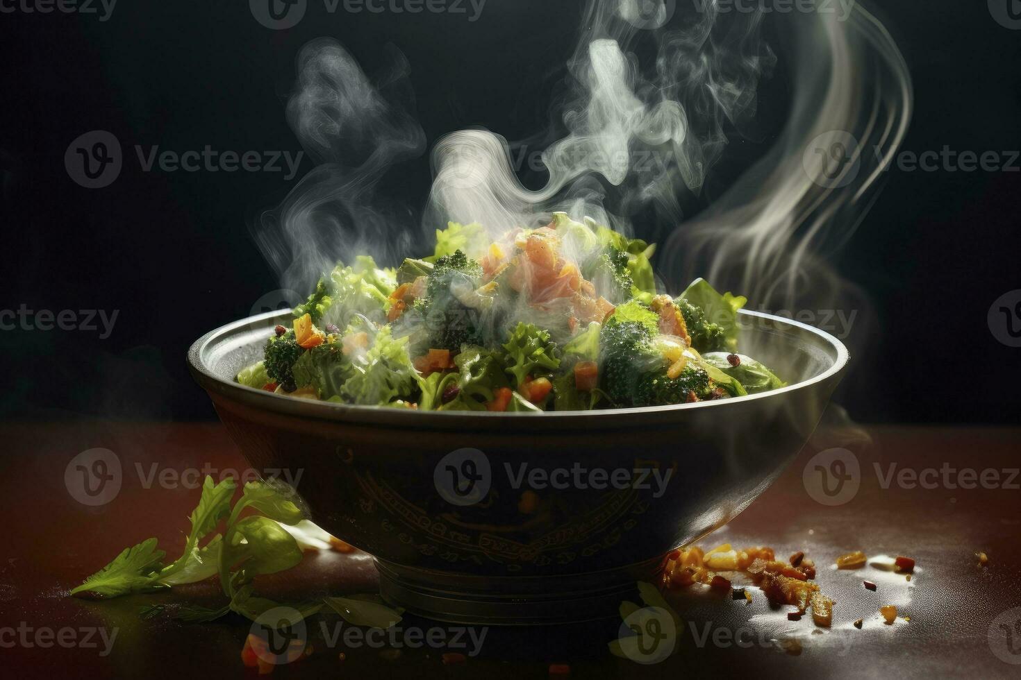 AI generated Vegetable salad with a nutrition photo
