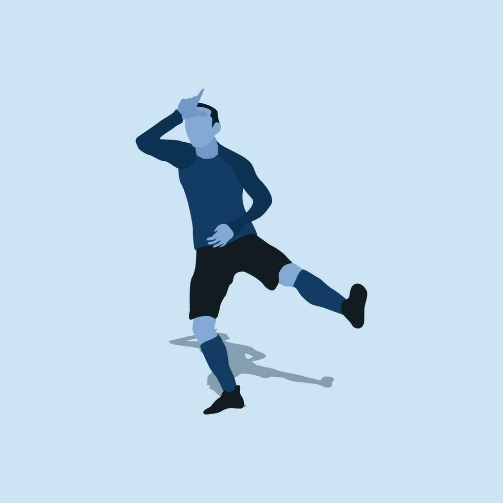 vector illustration - take the L celebration - soccer goal celebration - flat cartoon style