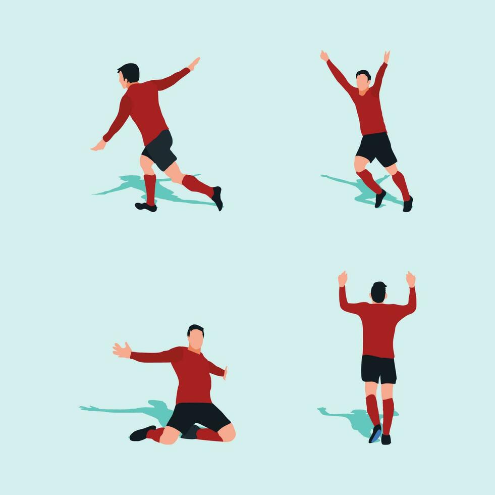 vector illustration - raise hand up goal celebration set - flat cartoon style