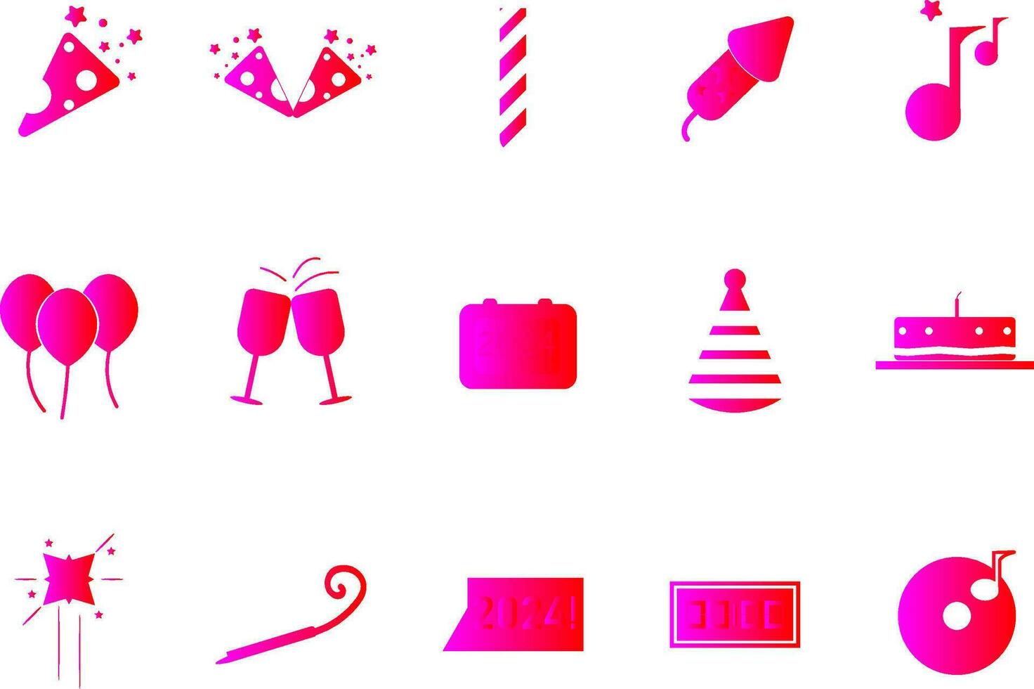 New Year Icon Collection vector