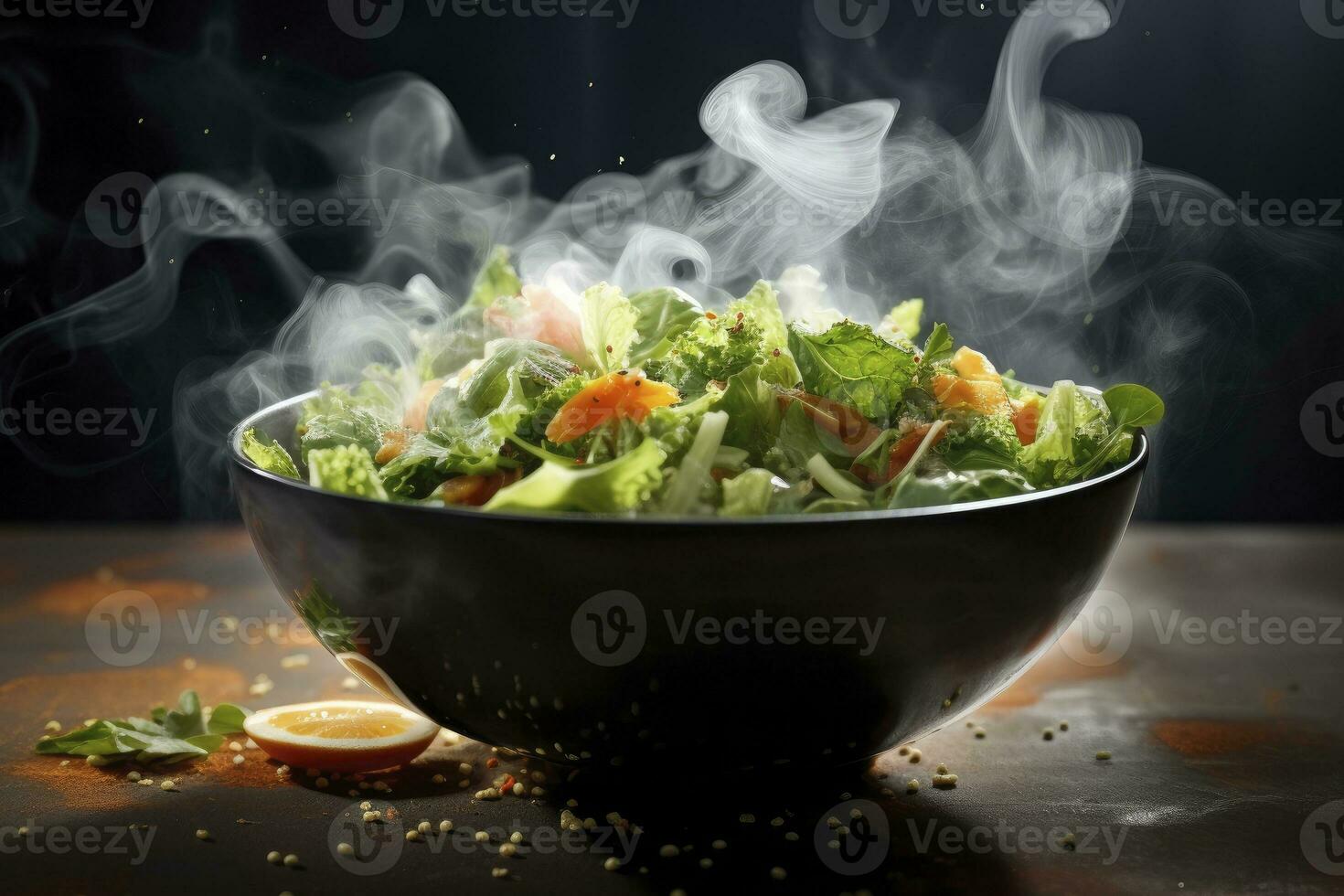 AI generated Vegetable salad with a nutrition photo