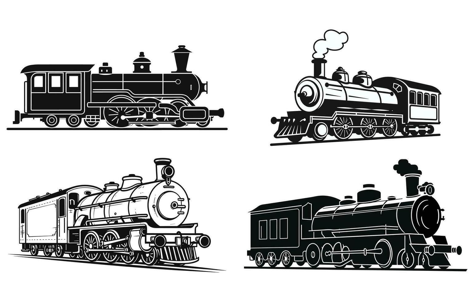 Vintage steam train,Retro train, vintage emblem transport Vector illustration,