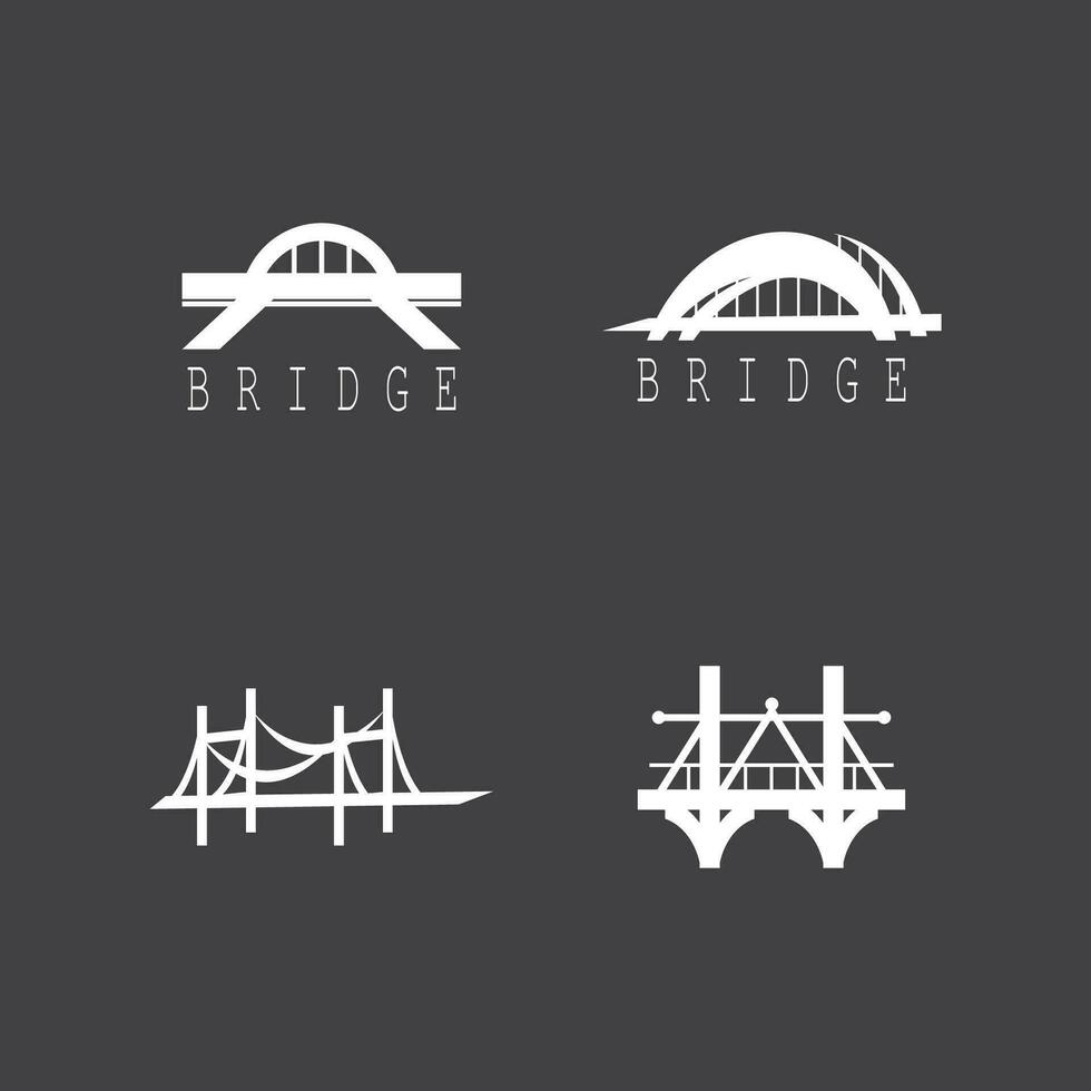 Ilustración de icono de vector de plantilla de logotipo de puente