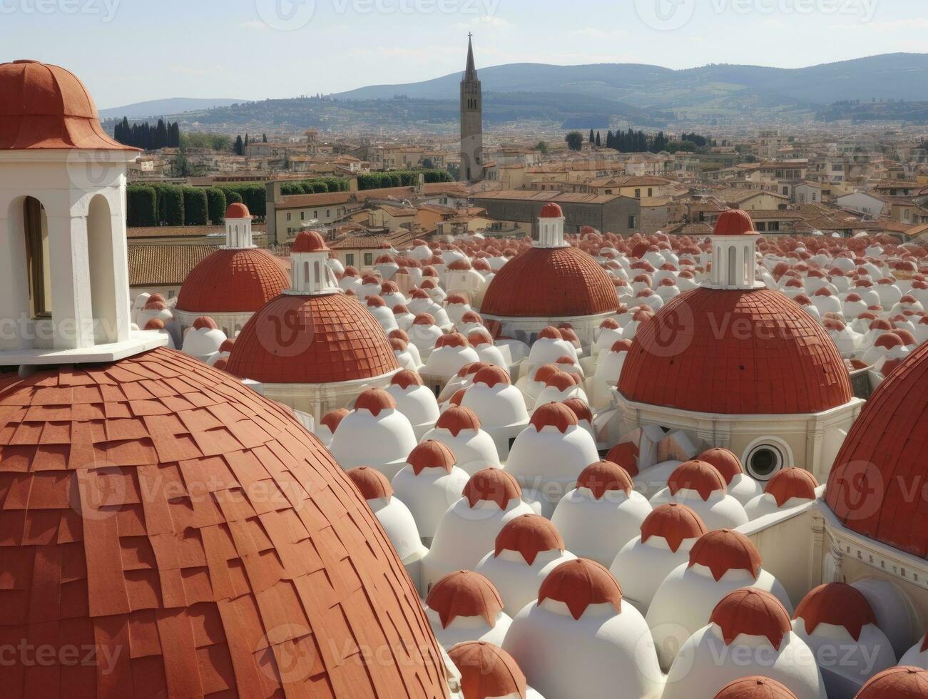 AI generated The city of florence has red roofs and domes background photo