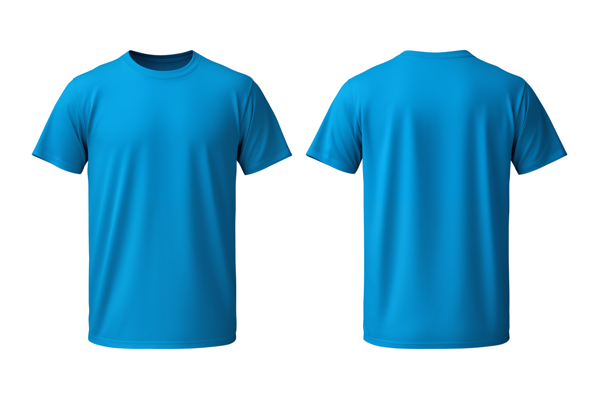 AI generated realistic set of male blue t-shirts mockup front and back ...